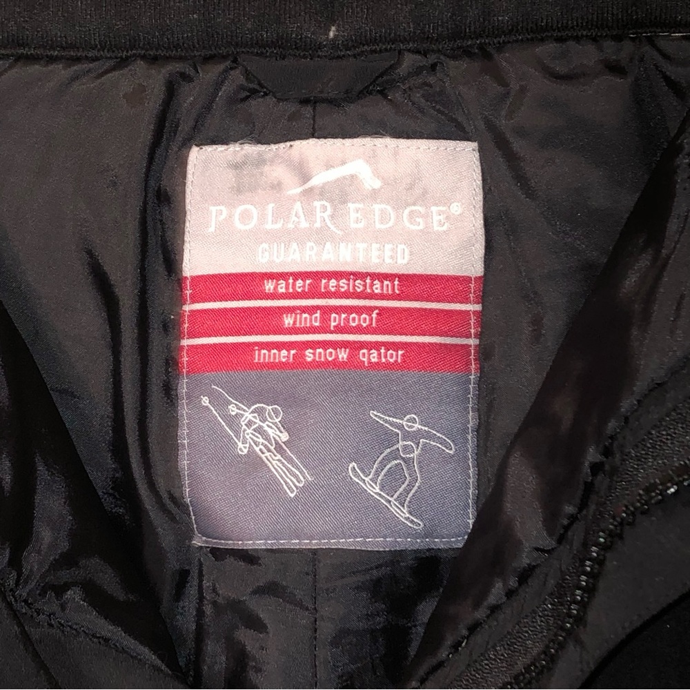 VTG Polar Edge Black Nylon Adjustable Waist Insulated Snowboard Ski Pants - Picture 6 of 9